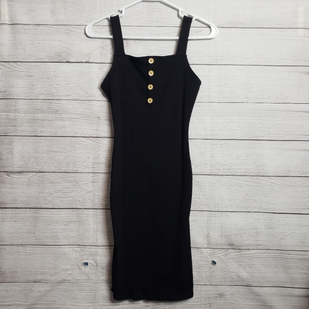 Mikey‎ & Joey Black Ribbed Form Fitting Dress Womens Small
